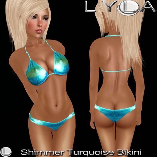 ! Lyla ! - Shimmer Turquoise Bikini Set