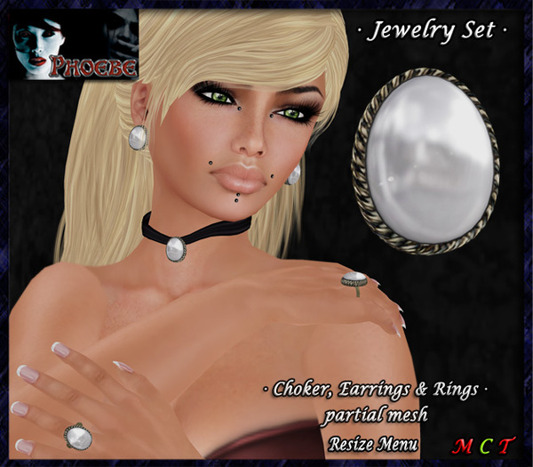 *P* Margot Jewelry Set ~White~ Partial Mesh