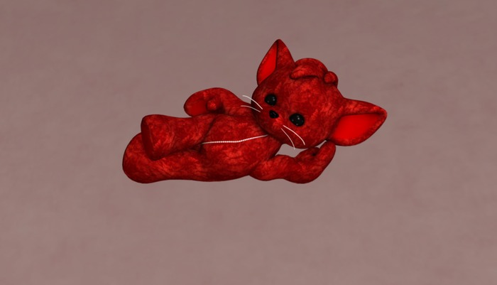 Valentine kitty resting