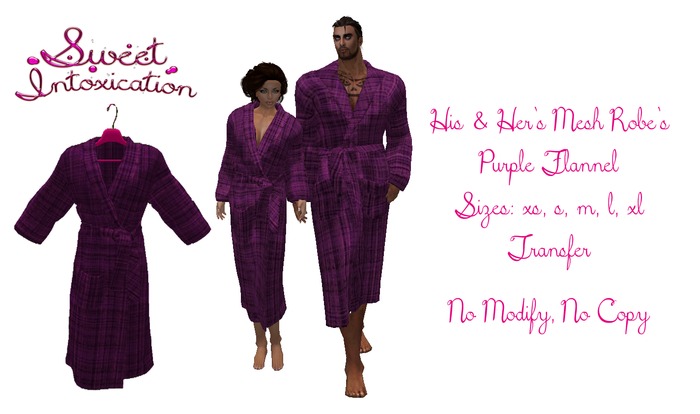 ::Sweet Intoxication:: His & Her Bathrobe - Purple Flannel