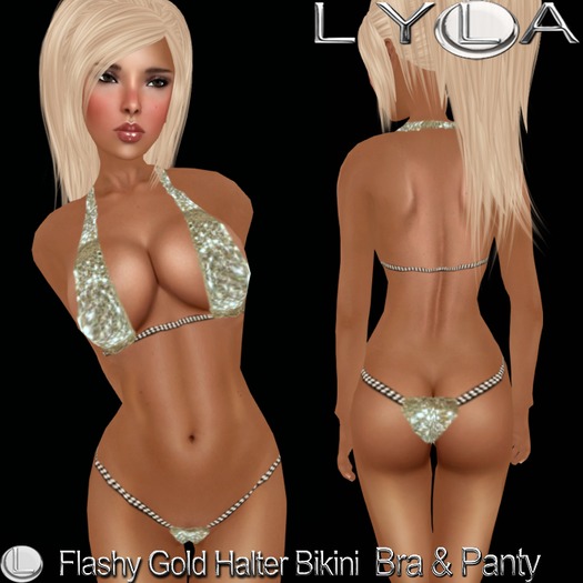! Lyla ! - Flashy Gold Bikini Set