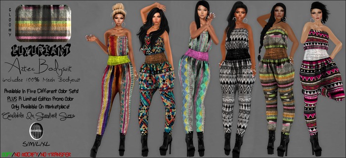 + [ l u x ] Aztec Bodysuit. ( Gloomy ) *PROMO*