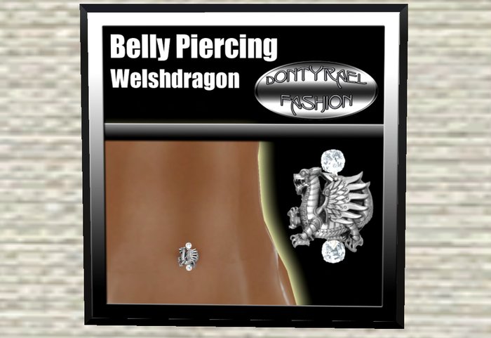 Belly Piercing Welsh dragon