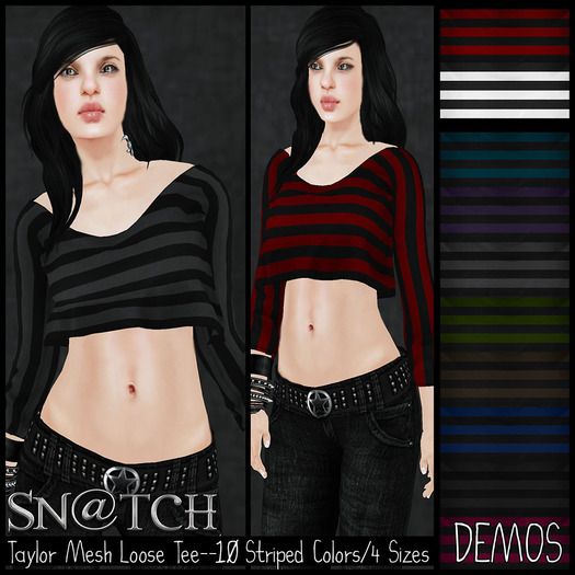 :::Sn@tch Mesh Taylor Loose Tee-All Colors (Small):::