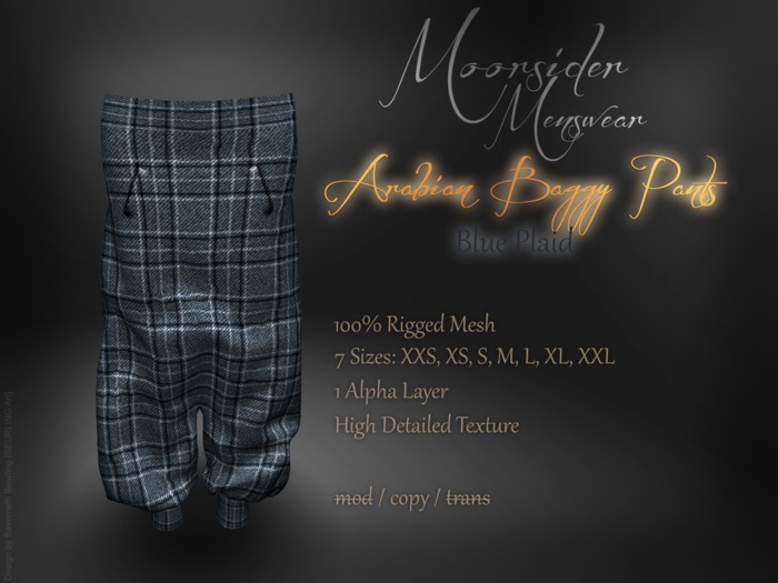 [Moorsider] - Arabian Baggy - Blue Plaid