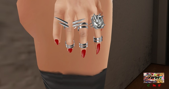 [7891.] Hollywood Rings - Silver (W\Resize)