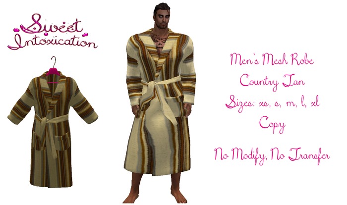 ::Sweet Intoxication:: Men's Mesh Robe-Country Tan