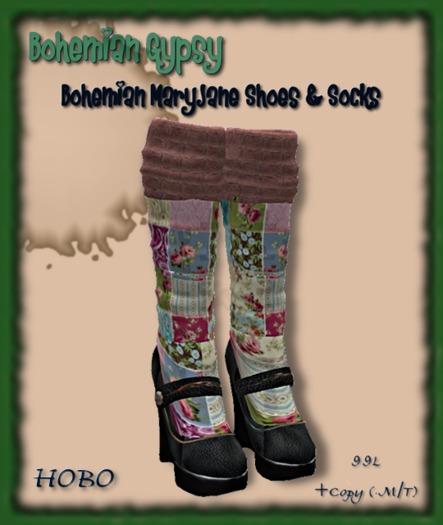 Second Life Marketplace Bohemian Gypsy Maryjane Shoes Socks Hobo Marketplace second life marketplace