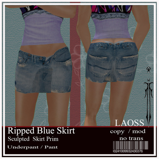 Ripped Blue Skirt