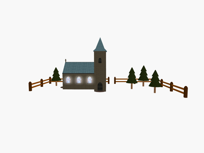 (EW) Church for Train Set