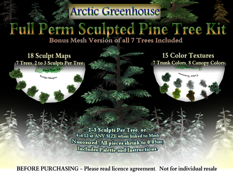 Second Life Marketplace - [AG] Builder's Full Perm Pine Tree Kit