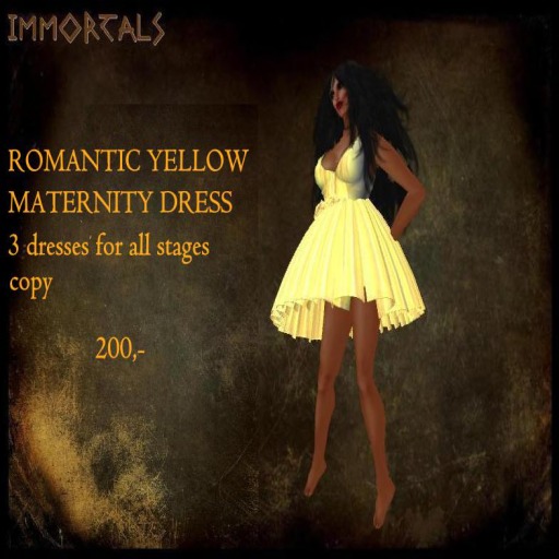 IMMORTALS ROMANTIC YELLOW MATERNITY DRESS