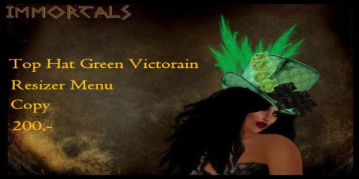 IMMORTALS TOP HAT GREEN VICTORIAN