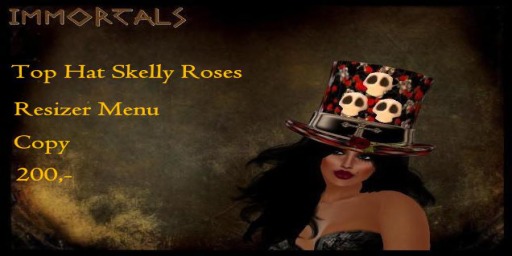 IMMORTALS TOP HAT SKELLY ROSES