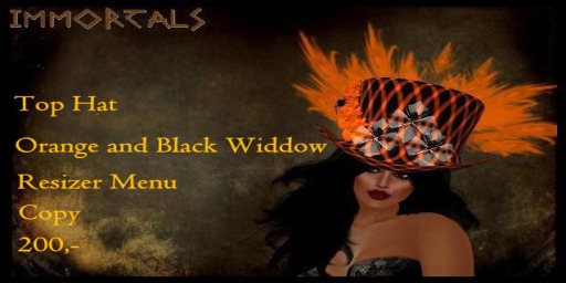 IMMORTALS ORANGE & BLACK WIDOW HAT