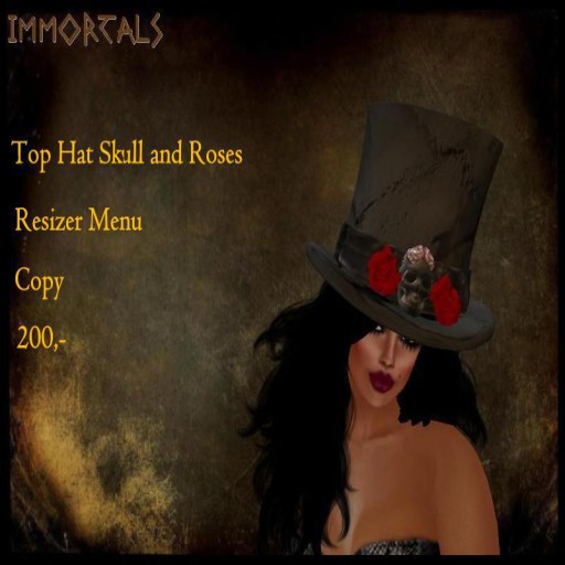 IMMORTALS TOP HAT SKULL & ROSES