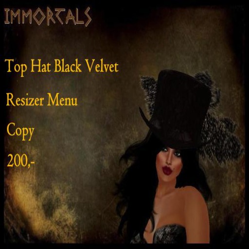 IMMORTALS TOP HAT BLACK VELVET