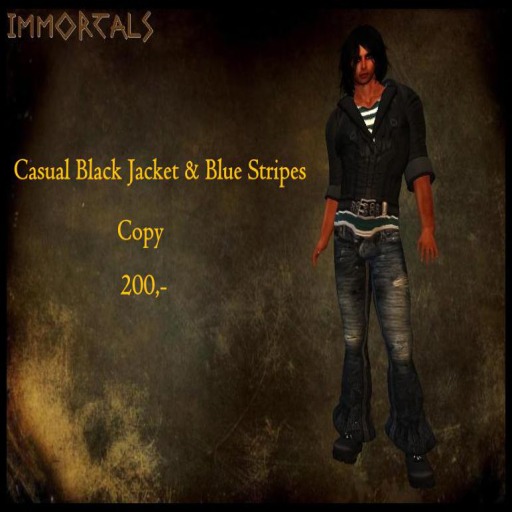 IMMORTALS CASUAL BALCK JACKET & BLUE STRIPES