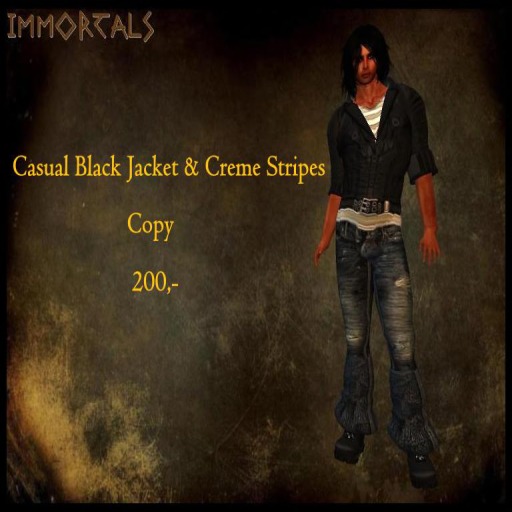 IMMORTALS CASUAL BALCK JACKET & CREME STRIPES