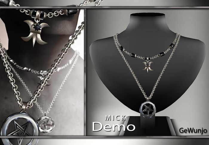 GeWunjo : MICK black male necklace DEMO