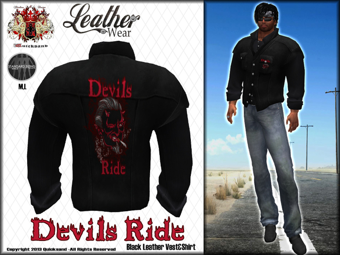 Q.s. Devil Rides Vest&Shirt /black