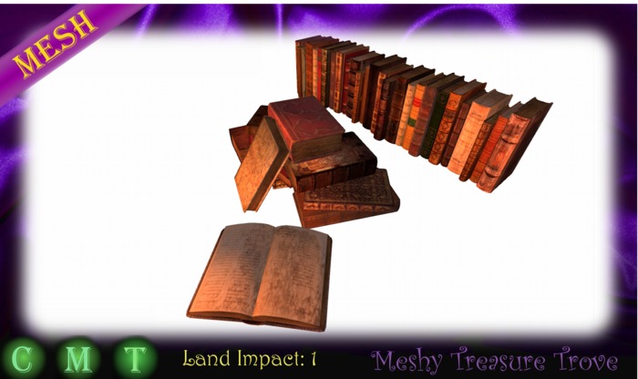 30 old leather books (full perm, mesh)