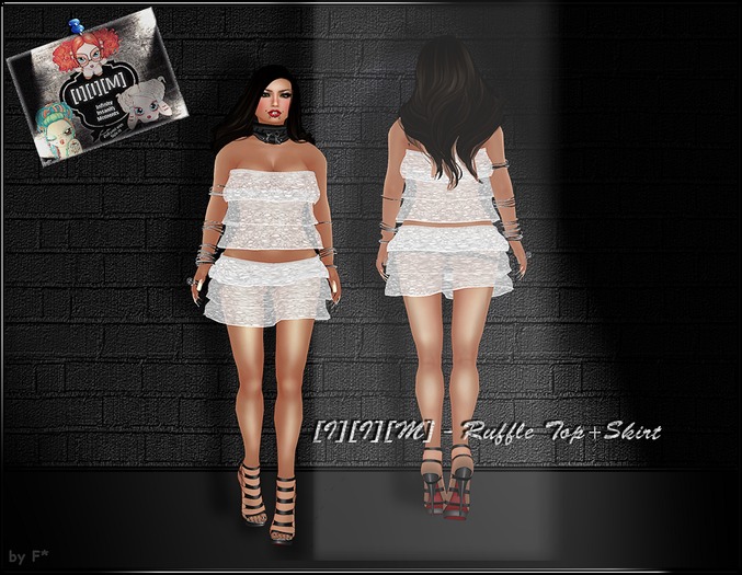 [I][I][M] - Ruffle Top+Skirt White 