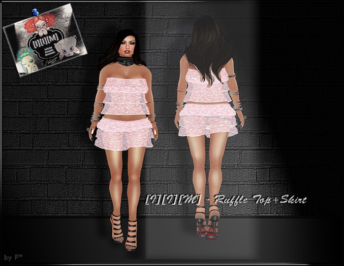 [I][I][M] - Ruffle Top+Skirt Rosa