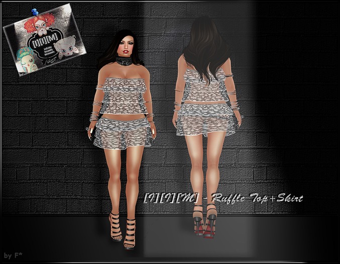 [I][I][M] - Ruffle Top+Skirt Black 