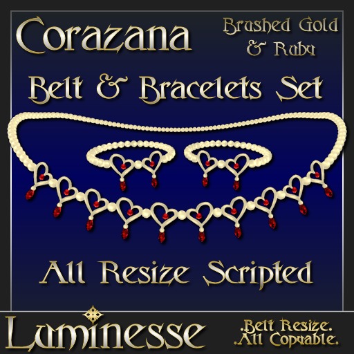 Luminesse Corazana Ruby Gold Belt Set-Wear To Unpack
