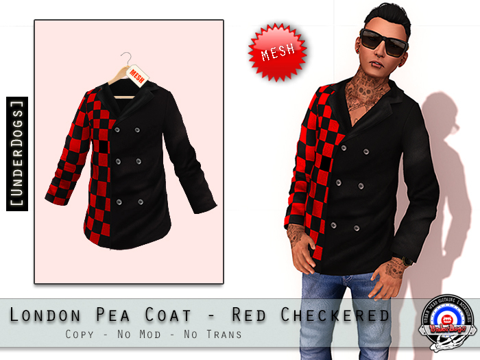 [UD] - London Peacoat - Red Checkered - Mesh (Bag)