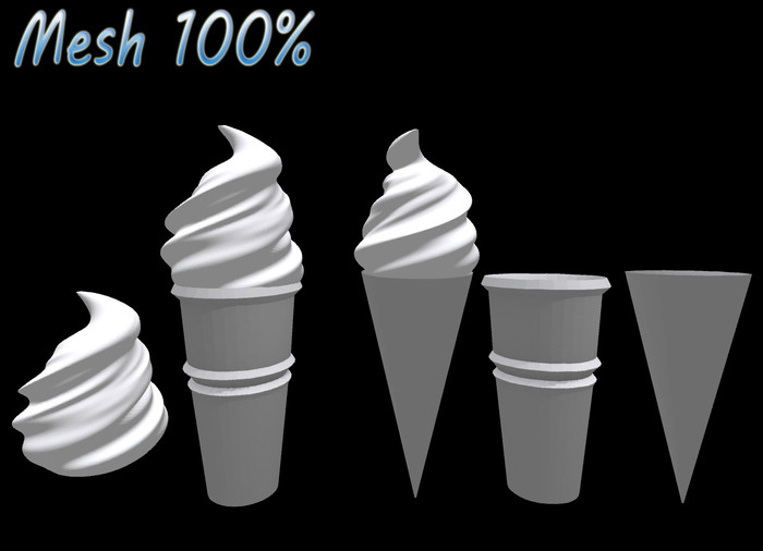 T-3D Creations [Soft Ice Cream] MESH - Full Perm -