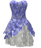 Lola Blue & Lace Strapless Dress