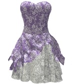 Lola Purple & Lace Strapless Dress