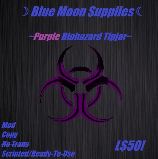 ~*BMS*~ Purple Biohazard Tip Jar