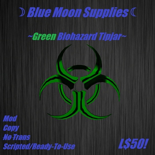 ~*BMS*~ Green Biohazard Tip Jar