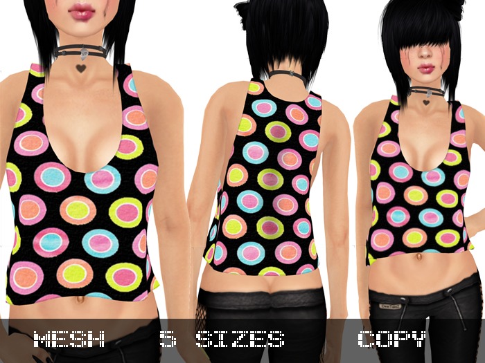 Top Loose Color Dots - Mesh
