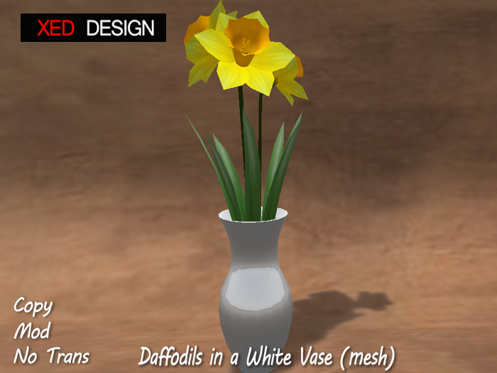 XD Daffodils In a white vase (mesh) 
