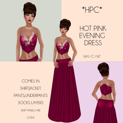*HPC* Hot Pink Evening Dress