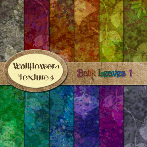 *Wallflowers* Batik Leaves Dark