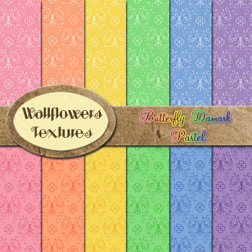*Wallflowers* Pastel Butterfly Damask