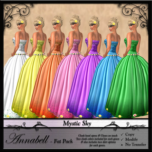 Second Life Marketplace Medieval Fantasy Gown By Mystic Sky Annabell Gown Fat Pack