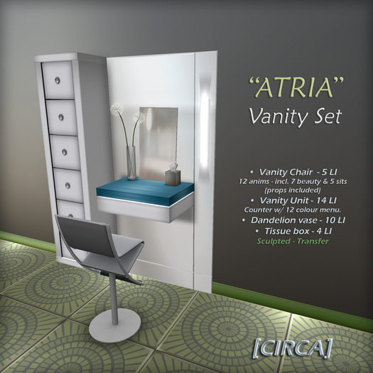 [CIRCA] - "Atria" Vanity Set - DISCOUNTED 60% Off 