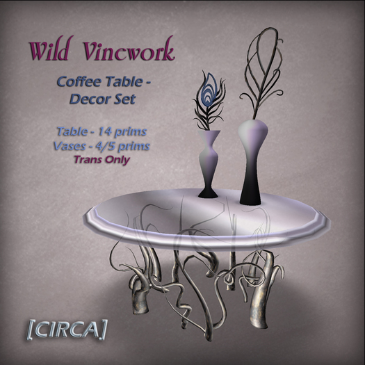 [CIRCA] Pkg - "Wild Vinework" - Tall Table & Decor Set
