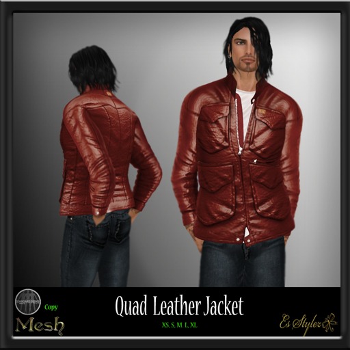 {Es Stylez} Leather Quad Jacket - Red