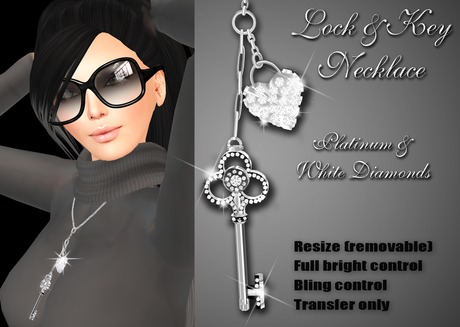 Second Life Marketplace - Exquisite Woman's Lock & Key Necklace