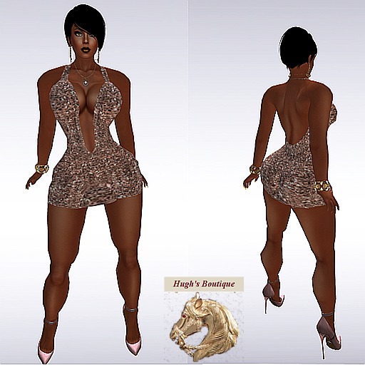 Sequin mini-dress salmon