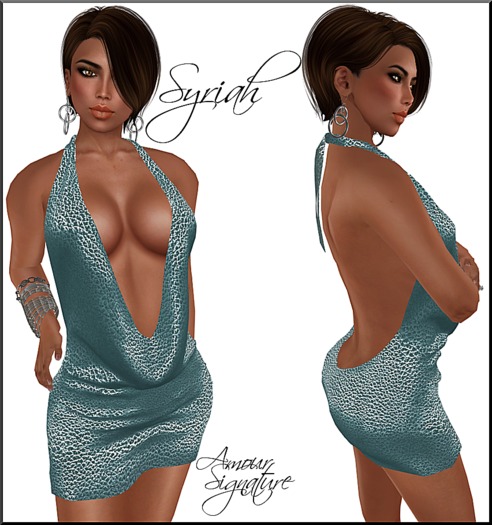 Amour Signature - Syriah MESH Dress - Seafoam