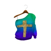 ip. Amen Slouch Sweater (Teal/Purple)