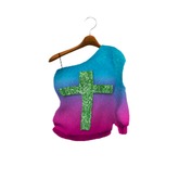 ip. Amen Slouch Sweater (Blue/Pink)